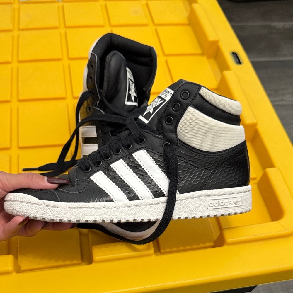 Adidas Black and White Textured Sneakers
